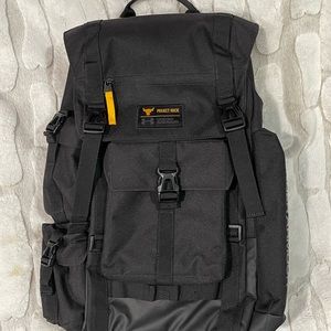 Under Armour X Project Rock Freedom Regiment Backpack, black yellow details